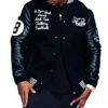 8 Ball Essential Hustler’s Men's Black Varsity Wool with Leather Jacket