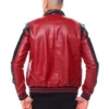 8 Ball Men's 90s Moto Colrblock Red Leather Jacket