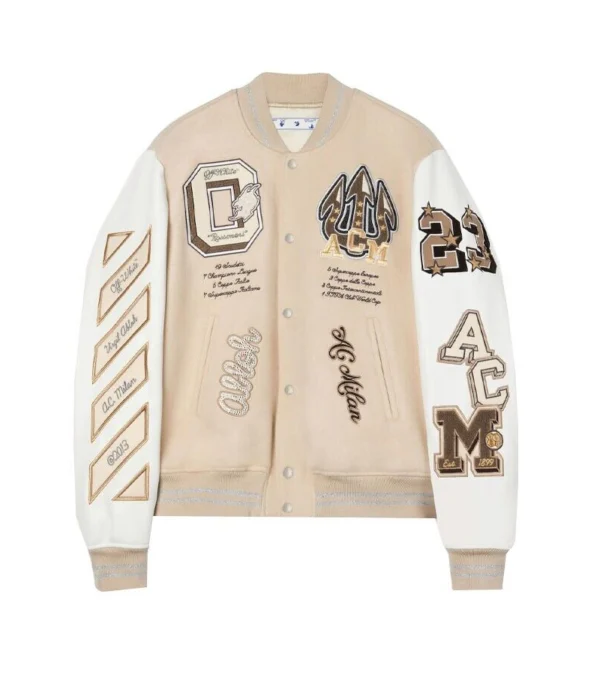 AC Milan Off-White Varsity Jacket