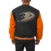 Anaheim Ducks Black Wool Varsity Jacket 1