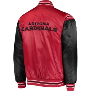 Arizona Cardinals Enforcer Red and Black Varsity Jacket 1