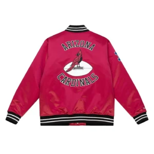 Arizona Cardinals Rib Knitted Red Varsity Jacket 1