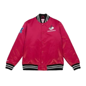 Arizona Cardinals Rib Knitted Red Varsity Jacket