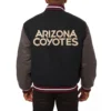 Arizona Coyotes Wool Varsity Jacket Black and Grey 1