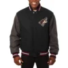 Arizona Coyotes Wool Varsity Jacket Black and Grey