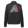 Arizona Diamondbacks Black Satin Varsity Jacket For Women's