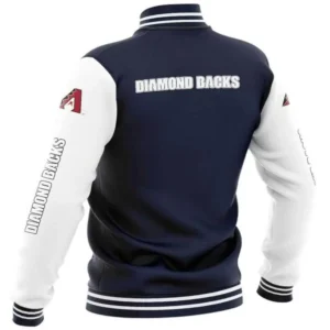 Arizona Diamondbacks Bomber Rib Knitted Full-Snap Wool Varsity Jacket Blue & White 1