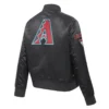 Arizona Diamondbacks Classic Black Satin Varsity Jacket For Women's