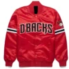 Arizona Diamondbacks Classic Rib Knitted Full-Snap Satin Varsity Red Jacket