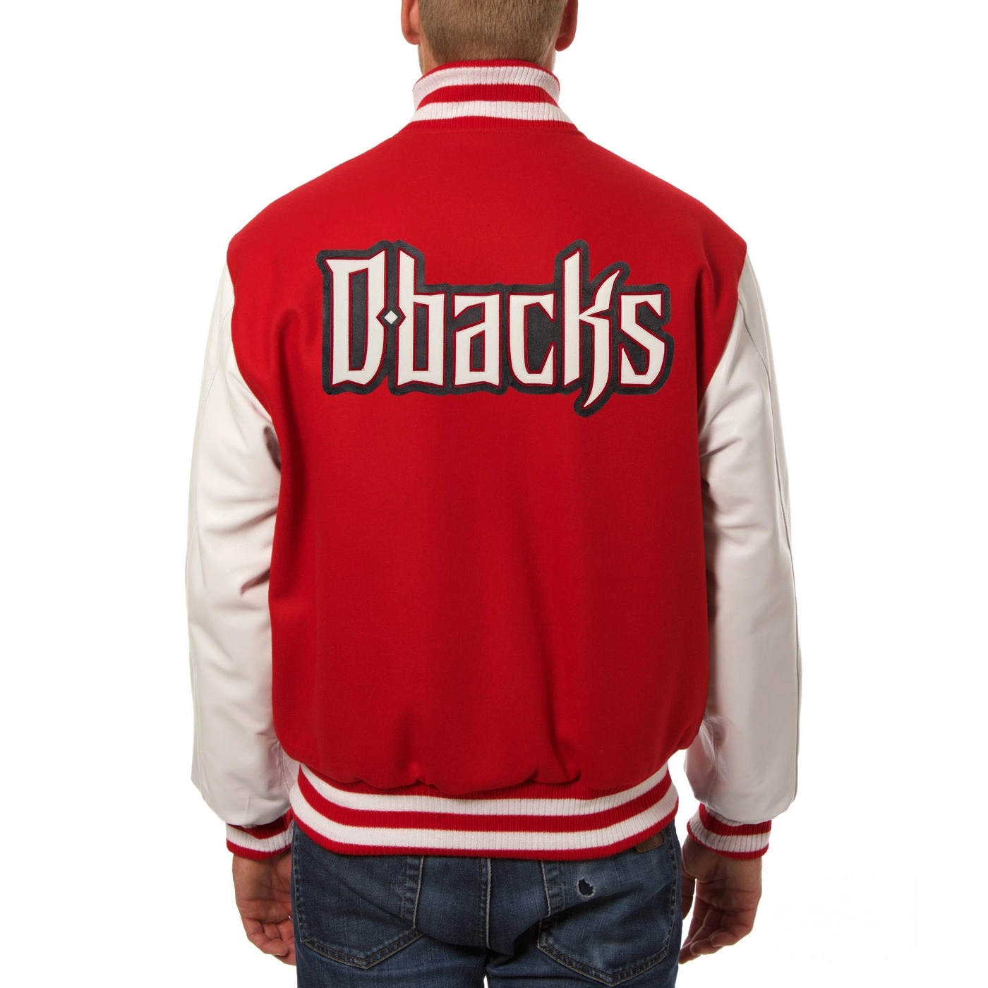 Arizona Diamondbacks Domestic Two Tone Wool and Leather Varsity Jacket 1