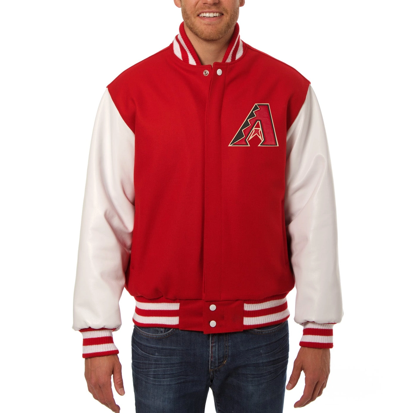 Arizona Diamondbacks Domestic Two Tone Wool and Leather Varsity Jacket