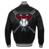 Arizona Diamondbacks Mashup Rib Knitted Satin Varsity Black Jacket 1