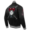 Arizona Diamondbacks Mashup Rib Knitted Satin Varsity Black Jacket 3