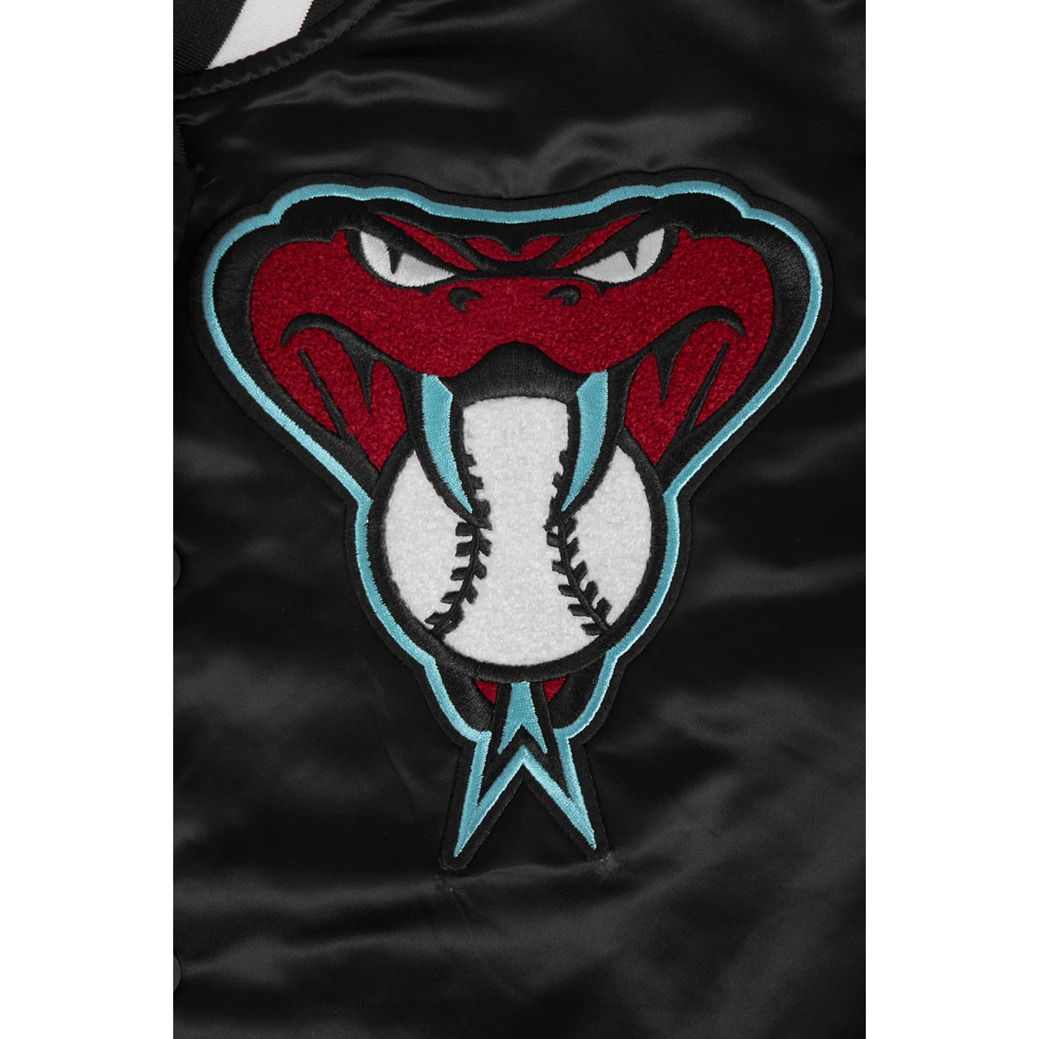 Arizona Diamondbacks Mashup Rib Knitted Satin Varsity Black Jacket 5