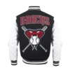 Arizona Diamondbacks Mashup Wool & Leather Varsity BlackWhite Jacket 1