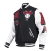 Arizona Diamondbacks Mashup Wool & Leather Varsity BlackWhite Jacket 2