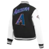 Arizona Diamondbacks Retro Classic Women’s Wool & Leather Varsity BlackWhite Jacket 2