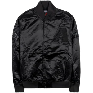 Arizona Diamondbacks Triple Black Full-Snap Satin Varsity Jacket