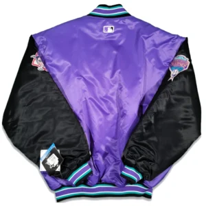 Arizona Diamondbacks Vintage Bomber Satin Varsity Jacket 1