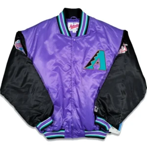 Arizona Diamondbacks Vintage Bomber Satin Varsity Jacket