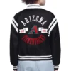 Arizona Diamondbacks Women’s Round Printed Logo Cropped Black Varsity Jacket