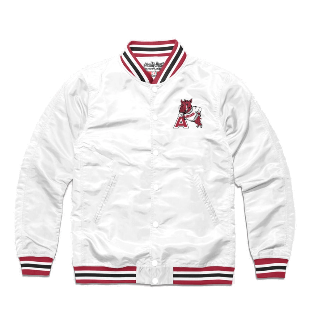 Arkansas Razorbacks Leaning Hog Logo Varsity Jacket