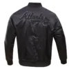 Atlanta Braves Black Satin Varsity Jacket