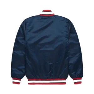 Atlanta Braves Bomber Full-Snap Satin Varsity Jacket – Navy 1