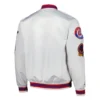 Atlanta Braves City Collection Rib Knitted Satin Varsity White Jacket 1