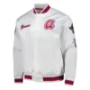 Atlanta Braves City Collection Rib Knitted Satin Varsity White Jacket