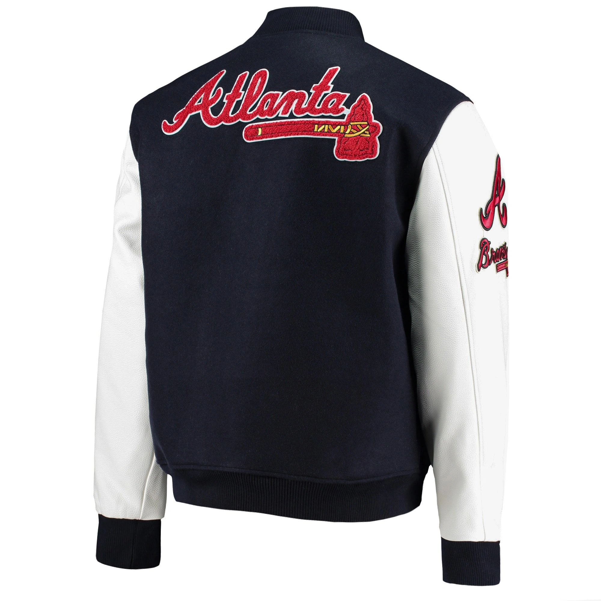 Atlanta Braves Classic Logo Wool & Leather Varsity Jacket 1