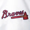 Atlanta Braves Clean-Up Hitter Satin Varsity WhiteNavy Jacket 3