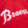 Atlanta Braves Double Clutch Lightweight Red Satin Varsity Jacket 2