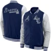 Atlanta Braves Elements Elite Blue and Grey Full-Snap Varsity Jacket