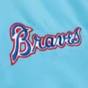 Atlanta Braves Heavyweight full-Snap Satin Varsity Sky Blue Jacket 3