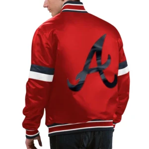 Atlanta Braves Home Game Red Satin Varsity Jacket 1