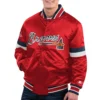 Atlanta Braves Home Game Red Satin Varsity Jacket