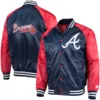 Atlanta Braves Lead Off Full-Snap Satin Varsity Jacket – NavyRed 2