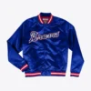 Atlanta Braves Lightweight Satin Full-Snap Varsity Jacket