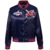 Atlanta Braves Mashup Women’s Rib Satin Varsity Navy Jacket