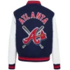Atlanta Braves Mashup Women’s Rib knitted Wool & Leather Varsity Jacket 1