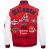 Atlanta Braves Old English Wool & Leather Varsity Jacket 1