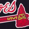 Atlanta Braves One Color Handcrafted Logo Navy Wool Varsity Jacket 2