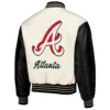 Atlanta Braves PLEASURES Full-Snap Wool & Leather Varsity Jacket 1