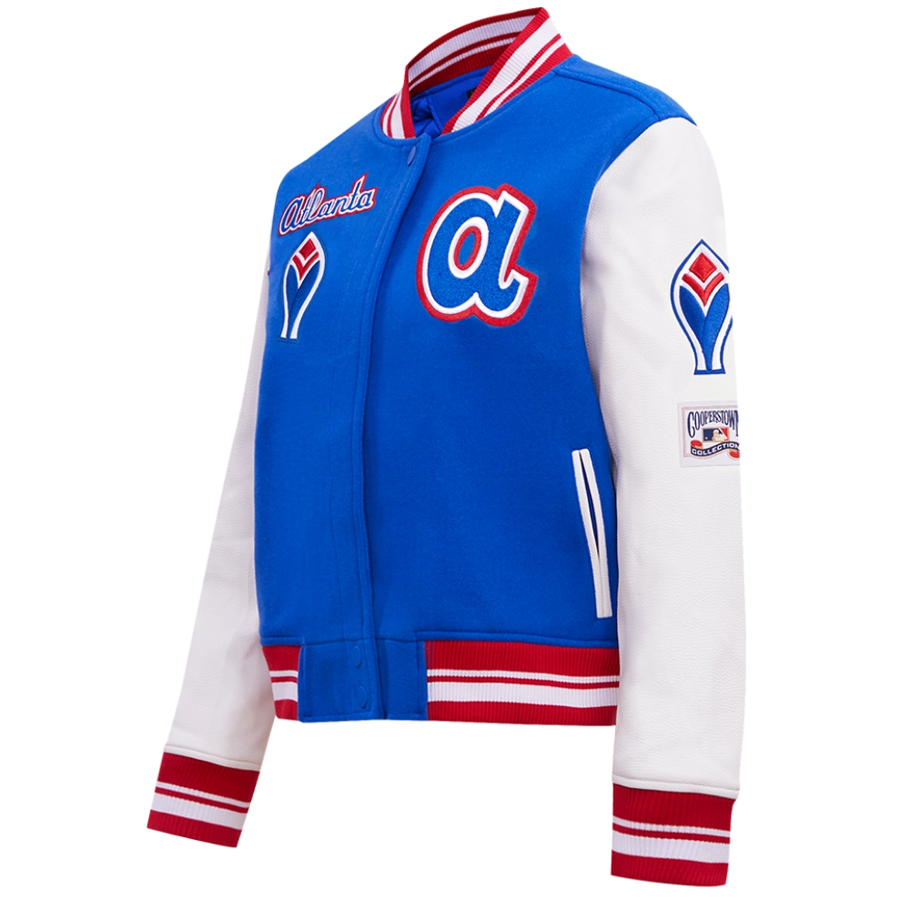 Atlanta Braves Retro CLassic Women’s Wool & Leather Varsity Jacket 2
