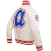 Atlanta Braves Retro Classic Full-Snap Satin Varsity White Jacket 3