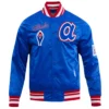 Atlanta Braves Retro Classic Rib Knitted Satin Varsity Jacket