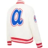 Atlanta Braves Retro Classic Women’s Rib Satin Varsity Jacket 3