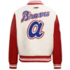 Atlanta Braves Retro Classic Women’s Rib knitted Wool & Leather Varsity Jacket 1