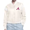 Atlanta Braves Round Women’s Cropped Cream Varsity Jacket